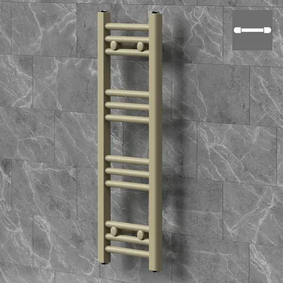 Immagine prodotto di Asciugamani radiante LuxeBath Sahara, 300x800 mm, beige, con attacco laterale, asciugamani radiante a pannello, porta asciugamani radiante da parete per bagno
