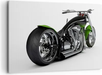 Produktbild von Bild auf Leinwand - Leinwandbild - Motorrad Chrom Schlauch Reise - 120x80cm - Wand Bild - Wanddeko - Leinwanddruck - Bilder - Kunstdruck - Wanddekoration - Leinwand bilder - Wandkunst - AA120x80-1548