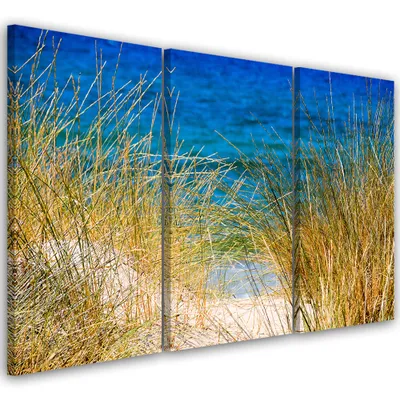 Produktbild von Triptychon auf leinwand landschaften - bunt 90x60 cm Feeby farbe wandbild bereit zum aufhängen