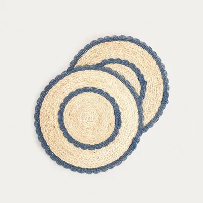 Zdjęcie produktu dla HOMLA Maty stołowe MAIZO z granatowym wzorem, zestaw 2 szt. 38cm