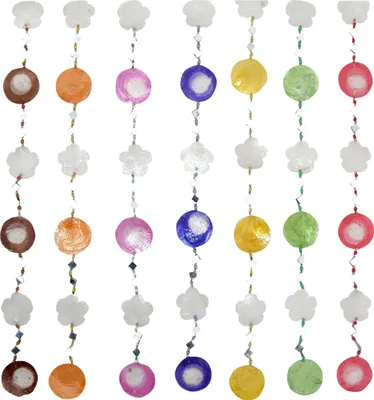 Produktbild von Muschel & Spiegelkette Mobile, Mehrfarbig, Muschelscheiben, Farbe: Braun, 140*5*1 cm