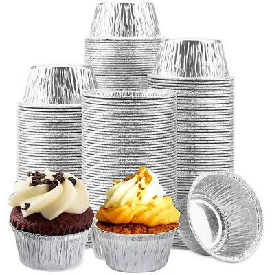 Alu-Muffinförmchen 150 Stück 8 cm silber