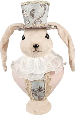 Immagine prodotto di Clayre & Eef Figura decorativa di coniglio 18x15x39 cm Tessuto beige