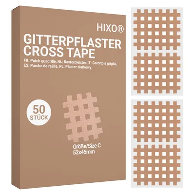 Produktbild von HIXO 50x Gitterpflaster Gittertape Crosstape Akupunktur Pflaster (Größe C)
