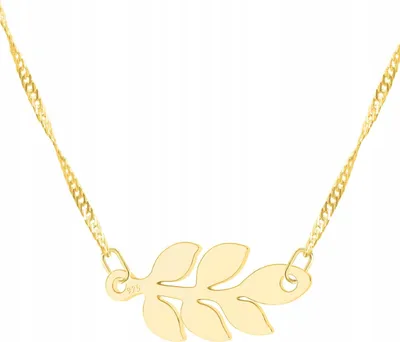 Produktbild von Goldkette mit Zweig Blatt Ast Natur Baum Blätter SILBER 925
