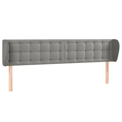 Image de vidaXL Tête de lit avec oreilles gris clair 163x23x78/88 cm velours