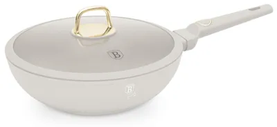 Image de Poêle wok avec couvercle 28 cm, 3,2 l Sahara Berlinger Haus BH 8064, antiadhésive, crème