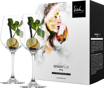 Image de EISCH 2 verres à vin blanc, capacité 500/3 cl, présentés dans un coffret cadeau de 4 couleurs, gamme SUPERIOR SENSISPLUS, référence 25005030/180501
