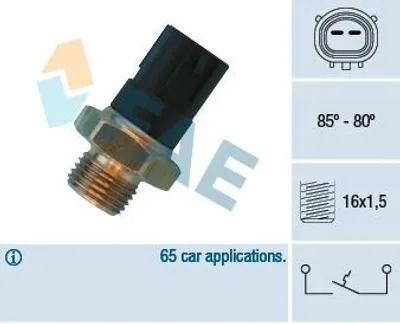 Obrázek produktu pro Spínač teploty ventilátoru chladiče od FAE 2pólový (36480) Spínač teploty chlazení, termospínač, spínač ventilátoru chladiče, spínač ventilátoru chladiče