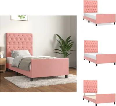 Obrázek produktu pro vidaXL Postel s čelem růžová 80x200 cm samet - Postele a válendy