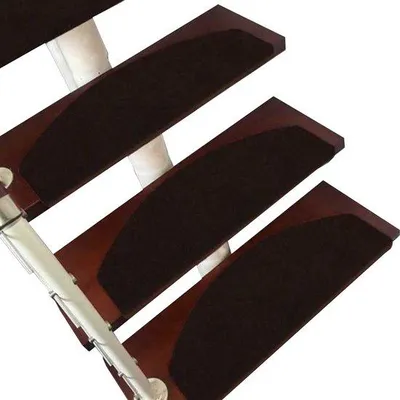 Obrázok produktu pre Happyment® Samolepiace rohože na schody – čierne – 15 kusov – protišmykové, mäkké a prateľné – 55 x 21 cm