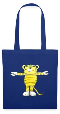 Produktbild von Spreadshirt Janosch Tiger Pose Stoffbeutel, One size, Royalblau