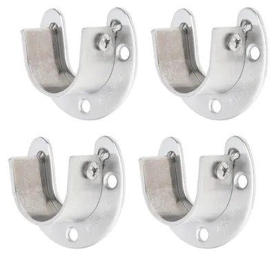Gordijnroedehalter 4er-Set Edelstahl U-Form 25 mm
