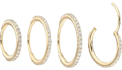 Produktbild von 14/18 Karat Gold Ohrclicker Creolen EINGEFASSTE MOISSANITE Gold | 18 Karat Innendurchmesser: 10mm