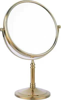 Image de Miroir de maquillage doré, grossissement 3x, rotation à 360 degrés, pour salle de bain