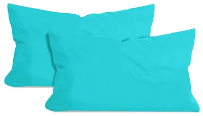 Productafbeelding van Set van 2 kussenslopen van katoen – jersey – turquoise, ongeveer 40 x 60 cm
