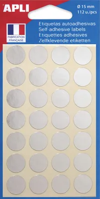 Produktbild von APLI Markierungspunkte Durchmesser: 15 mm silber 112 Stück