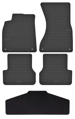 Produktbild von Gummi-Fußmatten + Tunnel für Audi A7 2011-2018 (Coupé) – 5-tlg, Schwarz, passgenau – Wielganizator SolidTread