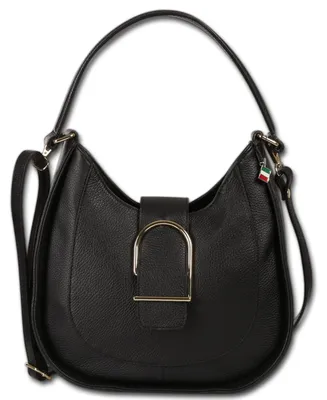 Immagine prodotto di Borsa a tracolla, nera, in pelle, per donna, modello Florence, dimensioni 9x30x28 cm, codice prodotto D3OTF188S1