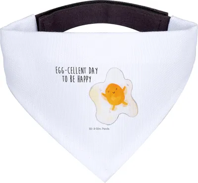 Produktbild von Mr. & Mrs. Panda Halstuch Spiegelei Ei - Weiß - Geschenk, Schön, Tag, Hund, Glücklich, Liebe, Schal, Lustige Sprüche, Hunde, Tuch, Für