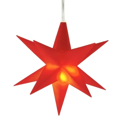 A red star-shaped LED light.