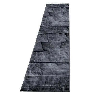 Produktbild von Parma teppich kurzflor läufer 80x300cm schwarz 9250