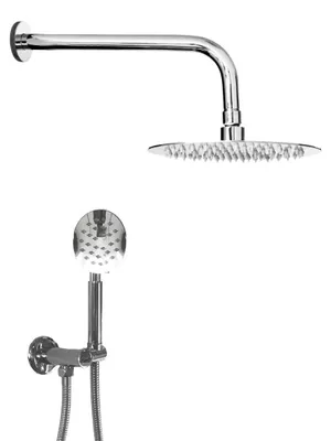 Produktbild von Duschset komplett mit Kopfbrause Handbrause und Wasseranschluss-Halter