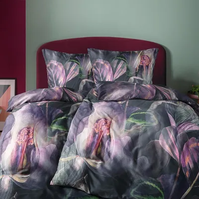 Produktbild von Estella Mako-Satin Bettwäsche Kendra aubergine 155x220 cm + 80x80 cm