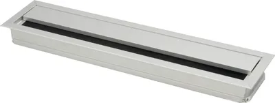 Produktbild von Kabeldurchgang eckig Kabeldurchlass mit Schutzbürste, 200x70x25mm, Alu eloxiert