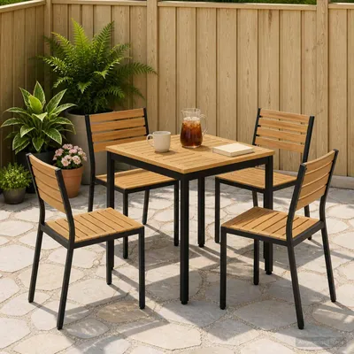 Produktbild von Möbel Gartentisch Weiß und Schwarz 60 x 60,5 x 75 cm - Gartentische &23989
