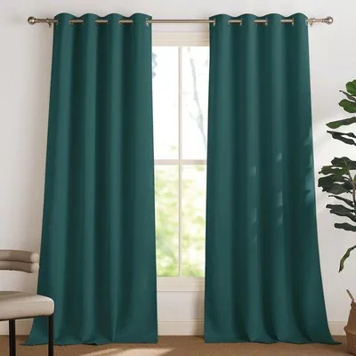 Obrázek produktu pro Zatemňovací závěsy – termoizolační závěsy – závěsy do ložnice – šířka 140 cm – výška 245 cm – 2 kusy – tlumící hluk – zatemňovací závěsy