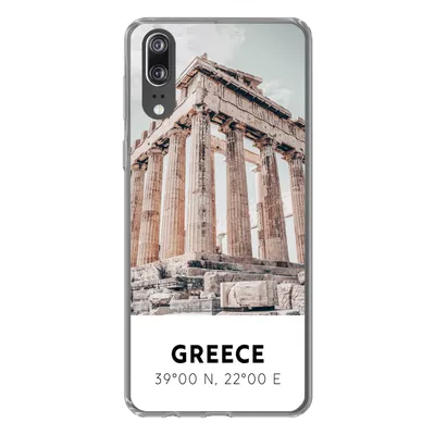 Produktbild von MuchoWow® Handyhülle Schutzhülle Hülle für Huawei P20 Griechenland - Tempel - Athen Silikon Softcase Handy Hülle - Hardcover