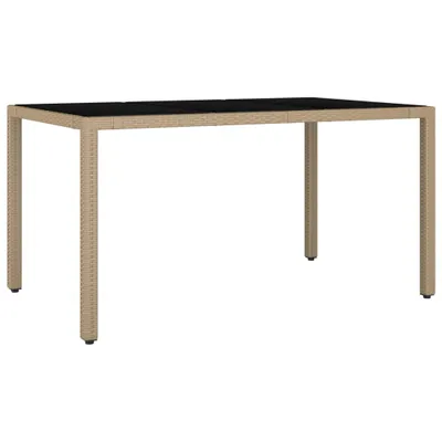 Immagine prodotto di Tavolo da Giardino Piano Vetro Beige Polyrattan Vetro Temperato