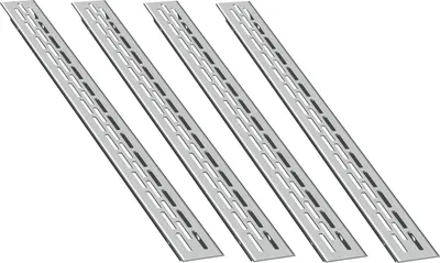 Produktbild von 4 x sossai Aluminium Lüftungsgitter Slim 37,5 x 2,4cm in Ino x BeLüftungsgitter Slim Türgitter Stegblech Abluft