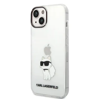 Productafbeelding van Telefoonschaal Karl Lagerfeld Ikonik Choupette, geschikt voor iPhone 14 Plus - Transparant