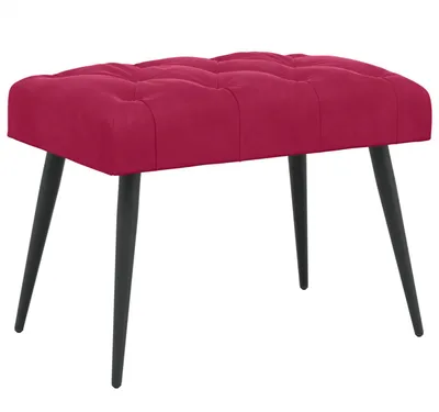 Image de Banc vidaXL à capitonnage, bordeaux, 60 x 40 x 45 cm, velours