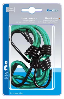 Productafbeelding van Elastische lus met haak, 16 cm, groen, 4 stuks
