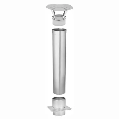 Produktbild von Schornsteinkopfverlängerung Ø 110 mm Edelstahl 1000 mm – Kaminerhöhung, einwandig
