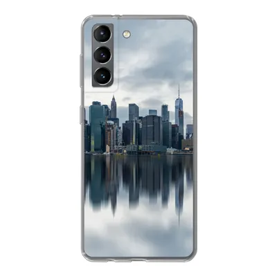 Produktbild von MuchoWow® Handyhülle Schutzhülle Hülle für Samsung Galaxy S21 New York - Skyline - Spiegelung Silikon Softcase Handy Hülle - Softcase