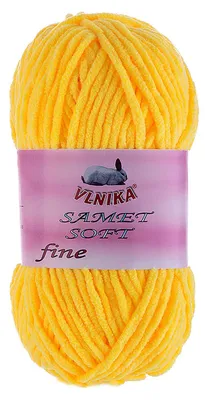 100g Strickgarn Samet Soft Fine Chenille gelb