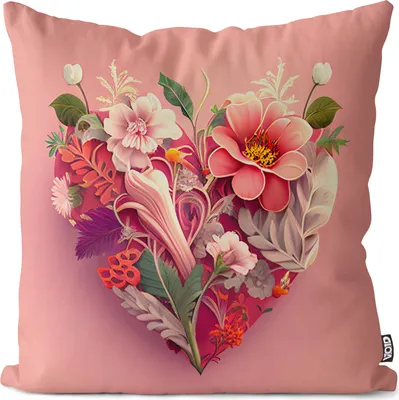 Produktbild von VOID Blumen Herz Liebe Muttertag Kissenbezug Kissenhülle sofa couch wohnzimmer dekoration wasserfest Outdoor Garten Kissen bezug deko