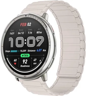 Productafbeelding van Silicone Horlogeband 20mm - Wit - Magnetische Vervangarmband - Geschikt voor Amazfit