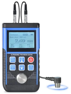 Image de Compteur d'épaisseur ultrasonore numérique, avec une plage de mesure de 1,2 à 200 mm et une résolution de 0,1 mm, appareil de mesure de profondeur précis avec 10 mesures de vitesse du son