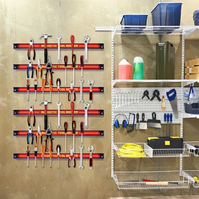 Immagine prodotto di 6 x portautensili magnetici da parete, set di strisce magnetiche, striscia magnetica 46 cm