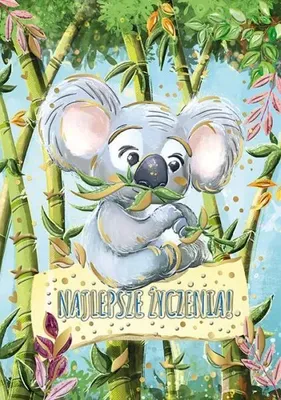 Obrázek produktu pro Karnet A5 z motywem Koala złocony i tłoczony