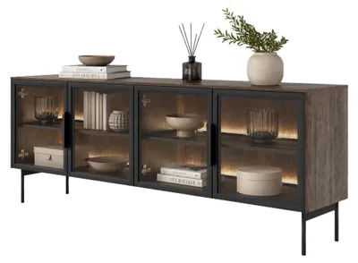 Produktbild von Kalerora - TV-Schrank, 181x39x62h cm, Walnussbraun, 3 Regale