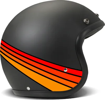 Produktbild von Jet Helm Cafe Racer DMD RETRO Fuoco Schwarz Rot Matt größe L