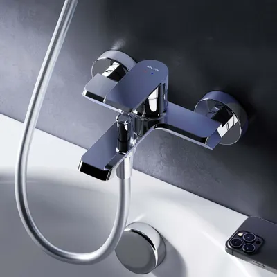 Produktbild von AM.PM Badewannenarmatur Wannenarmatur Chrom Einhebelmischer Wandmontage Bad Messing Badewannen Armaturen