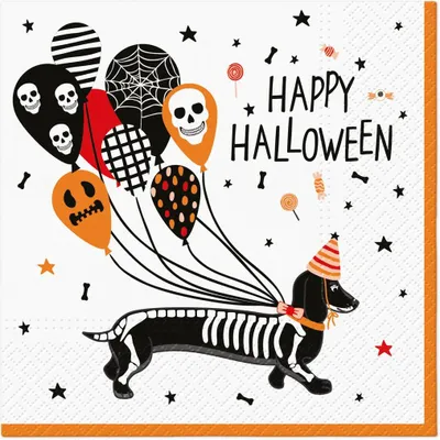 Produktbild von Servietten 33x33 cm - Spooky dachshund