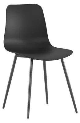 Zdjęcie produktu dla Krzesło do użytku wewnątrz pomieszczeń z polipropylenu z czarną, metalową ramą - Nowoczesny design, ergonomiczny, 50x58x85 cm